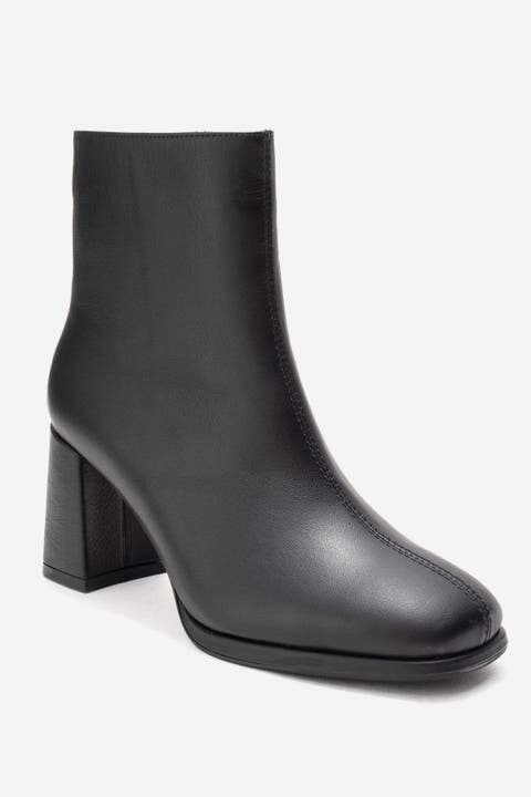 Napoli Leather Block Heel Boot (Women)