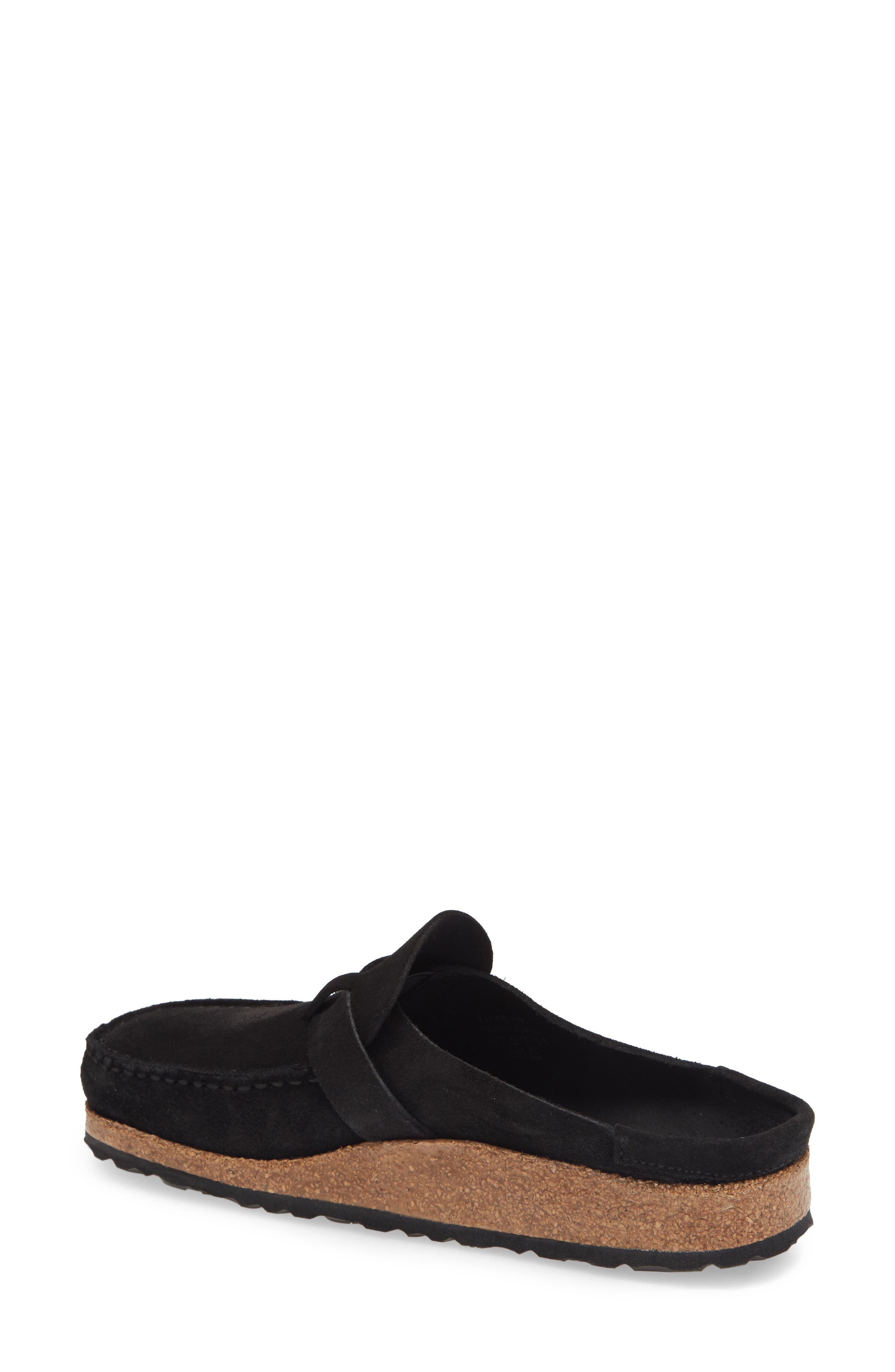 Birkenstock Buckley Clog, Alternate, color, Dark Black Suede