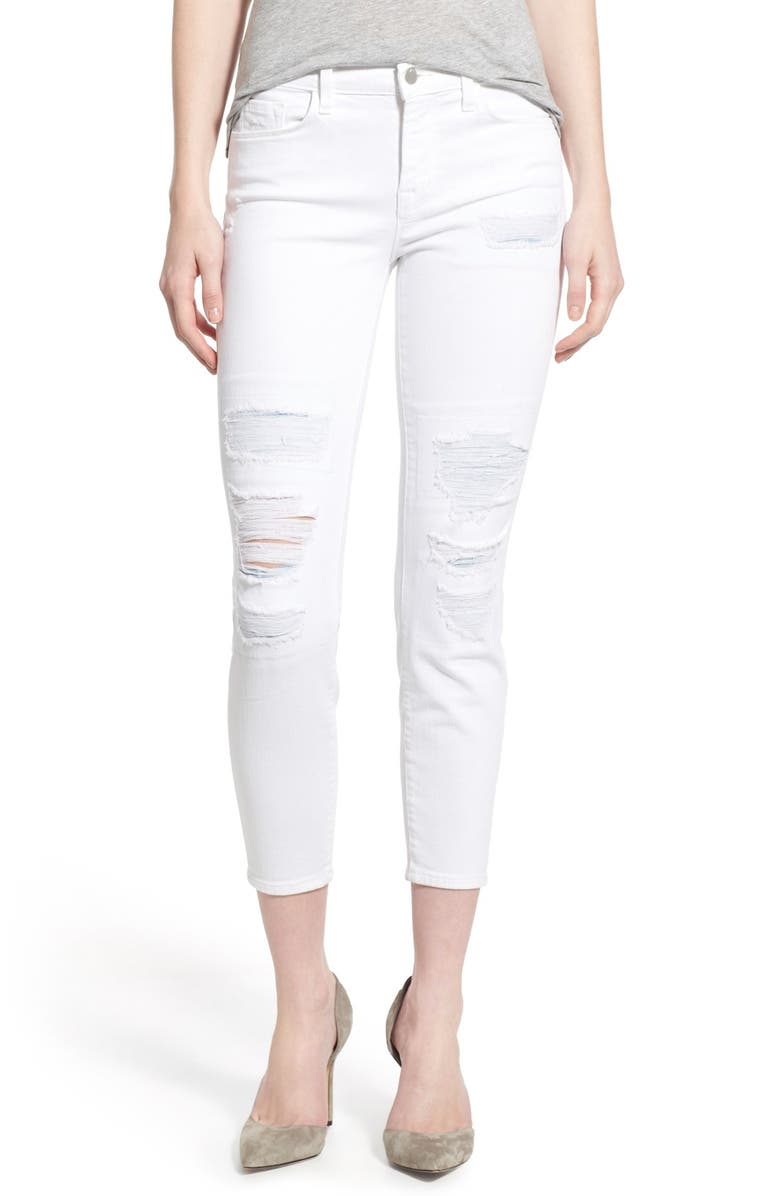 J Brand Destroyed Skinny Capri Jeans, Main, color, 