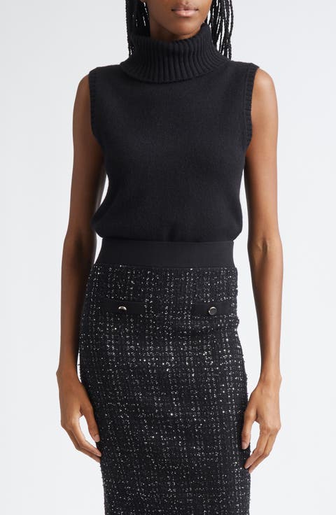 Mazzy Sleeveless Cashmere Turtleneck Sweater