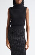 Veronica Beard Mazzy Sleeveless Cashmere Turtleneck Sweater