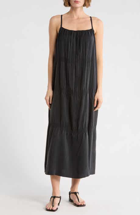 Eileen Fisher Smocked Cami Maxi Dress