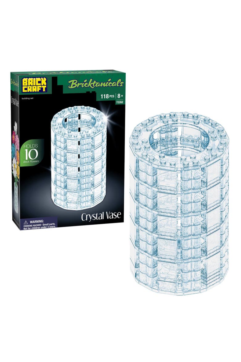 Bricktanicals Crystal Vase Building Set, Main, color, White