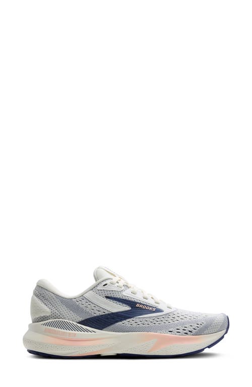 Shop Brooks Adrenaline Gts 24 Running Shoe In Grey/blue Ribbon/peach