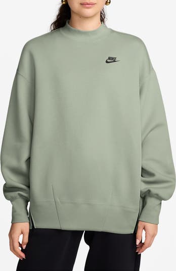 Nike Mock Neck Turtleneck Navy Blue Sweatshirt Embroidered