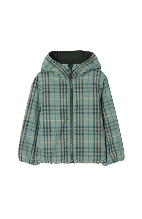 Reversible Check Hooded Jacket