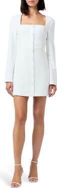 French Connection Whisper Square Neck Long Sleeve Sheath Minidress