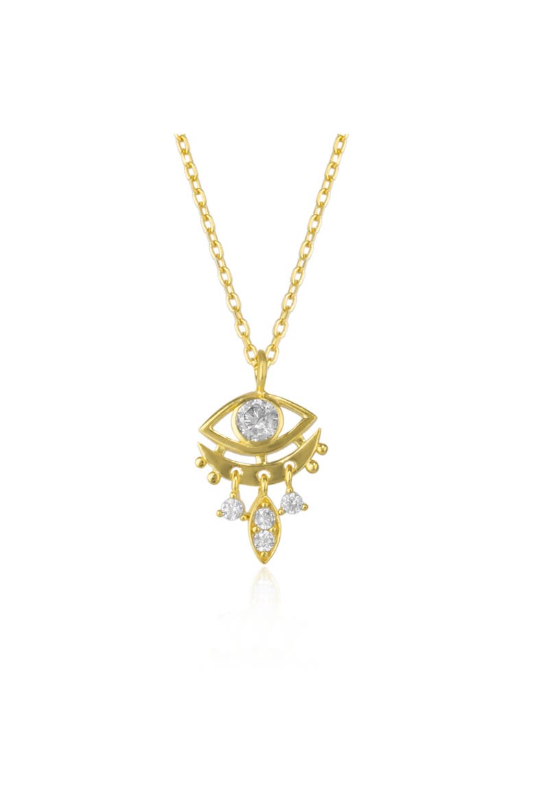 Sterling Silver Eye Evil Eye Pendant Necklace, Main, color, Gold
