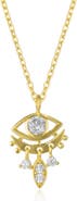 Spero London Sterling Silver Eye Evil Eye Pendant Necklace