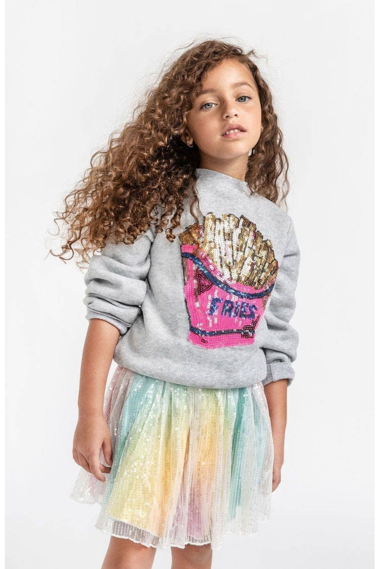 French Fries Grey Sweatshirt, Alternate, color, Grey