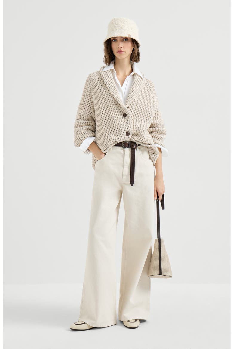 Net cardigan, Alternate, color, Oat