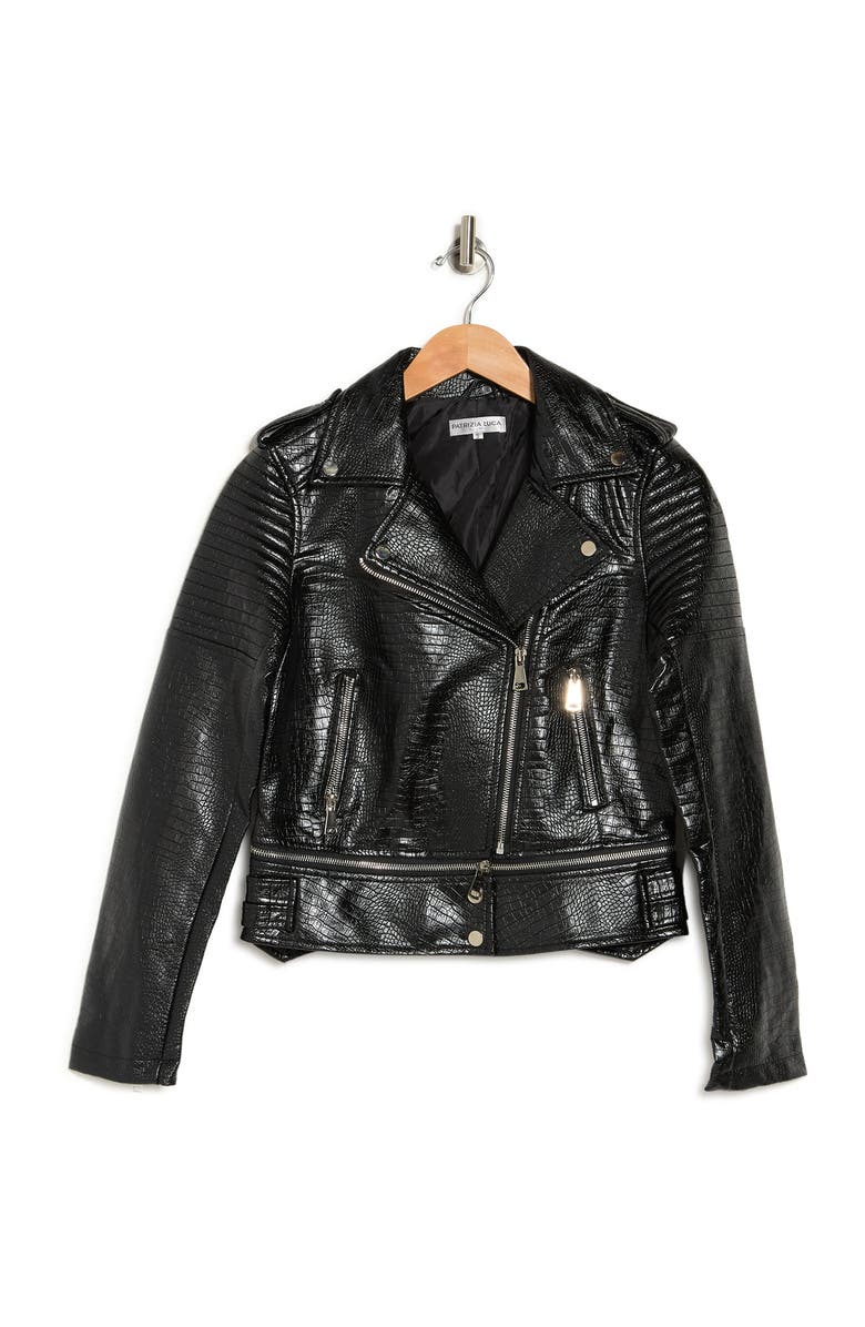 PATRIZIA LUCA Snake Moto Jacket, Alternate, color,