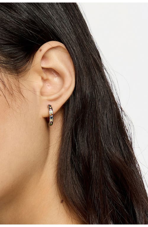 Bimba Y Lola Multicolored Crystals Logo Hoop Earrings In Metallic