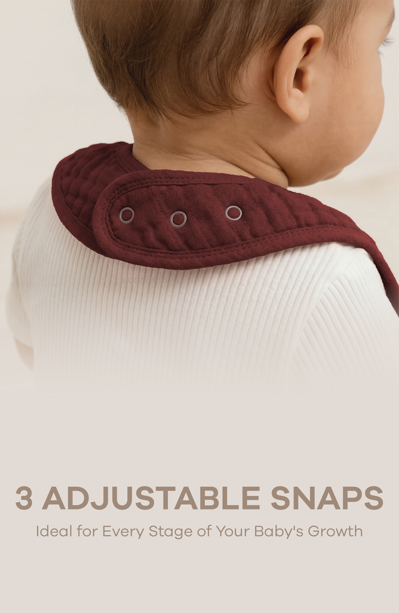 Comfy Cubs Muslin Bibs - Pack of 4, Alternate, color, Wine