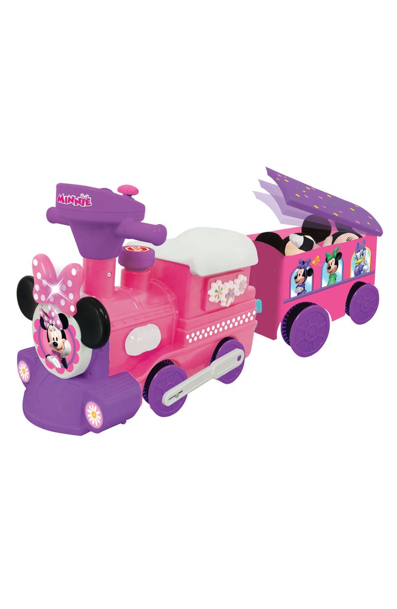 Kiddieland Disney Minnie Mouse Rideon Motorized Train With Track, Main, color, Multicolored