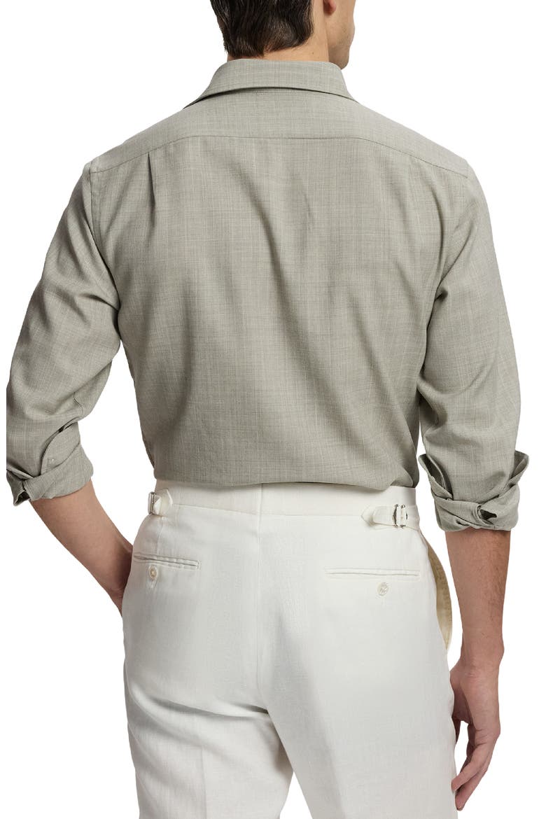 Wool Twill Button-Up Shirt, Alternate, color, GREY