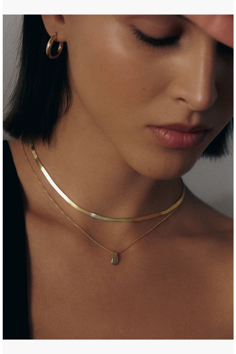 Carter Herringbone Chain Necklace, Alternate, color, 18-20 inch