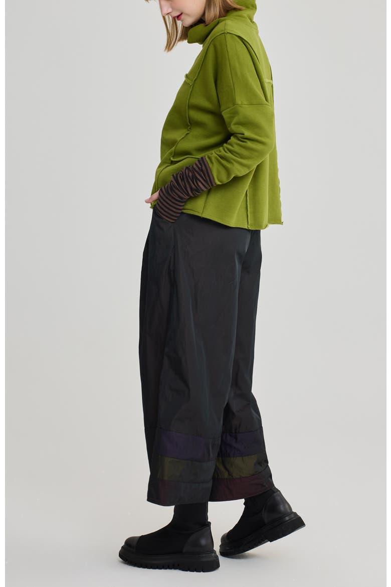 Olympia Taffeta Wide-leg Pants, Alternate, color, Brown