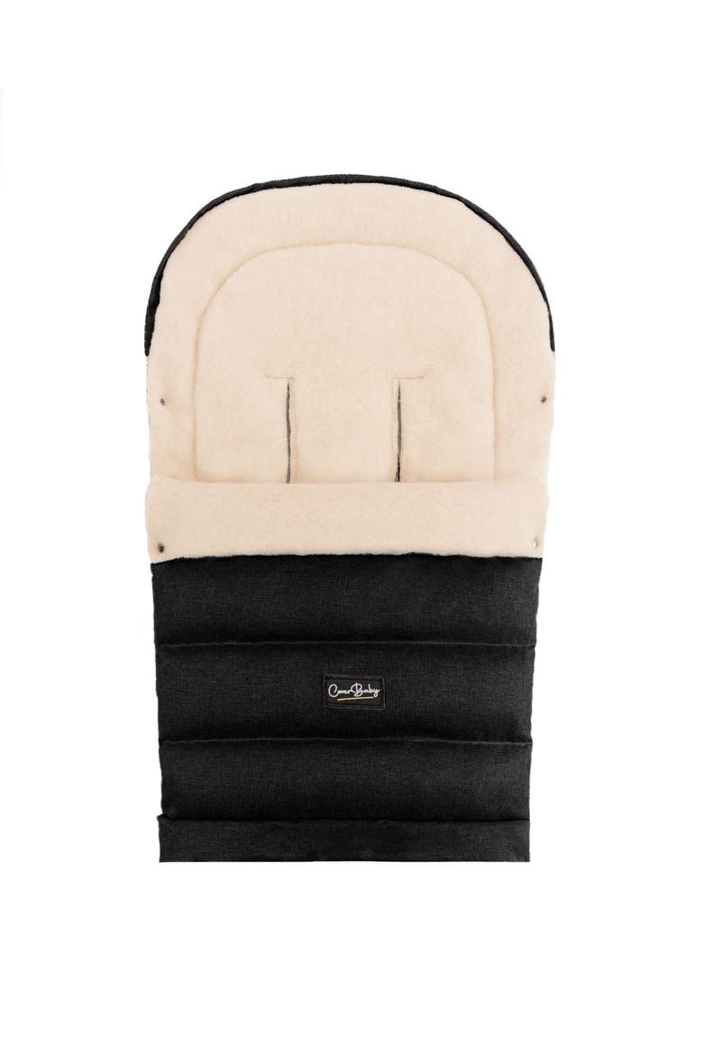 Arctic Organic Wool Adjustable Footmuff, Alternate, color, Black