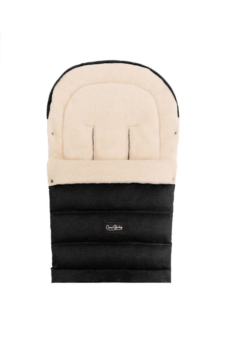 Cover Baby LLC Arctic Organic Wool Adjustable Footmuff, Alternate, color, Black
