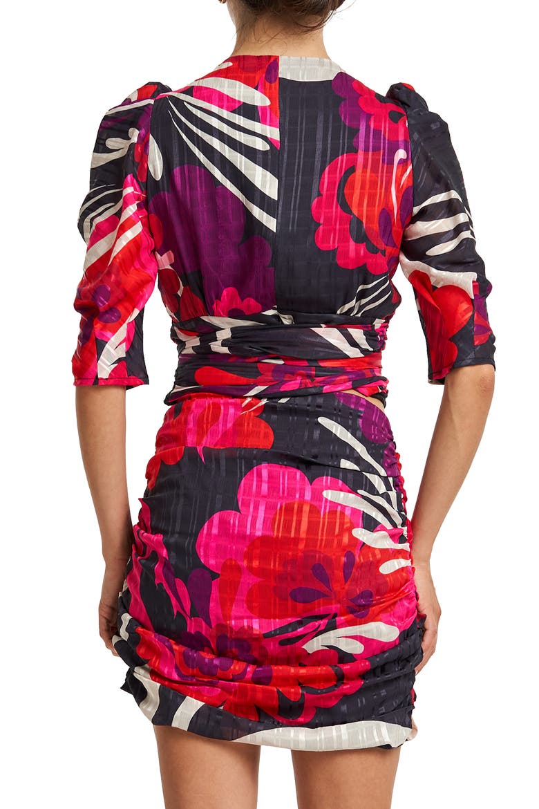 Farrah Floral Puffed Sleeve Top, Alternate, color, RED MULTI