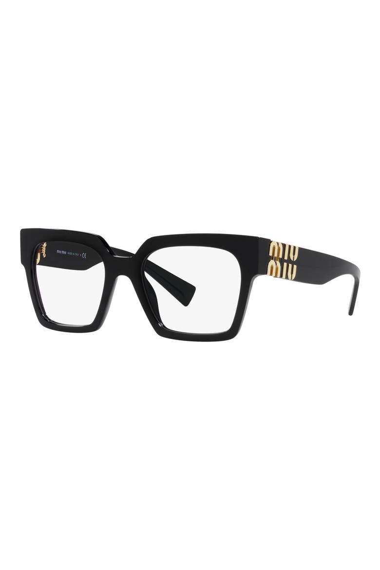 52mm Square Optical Glasses, Alternate, color, BLACK