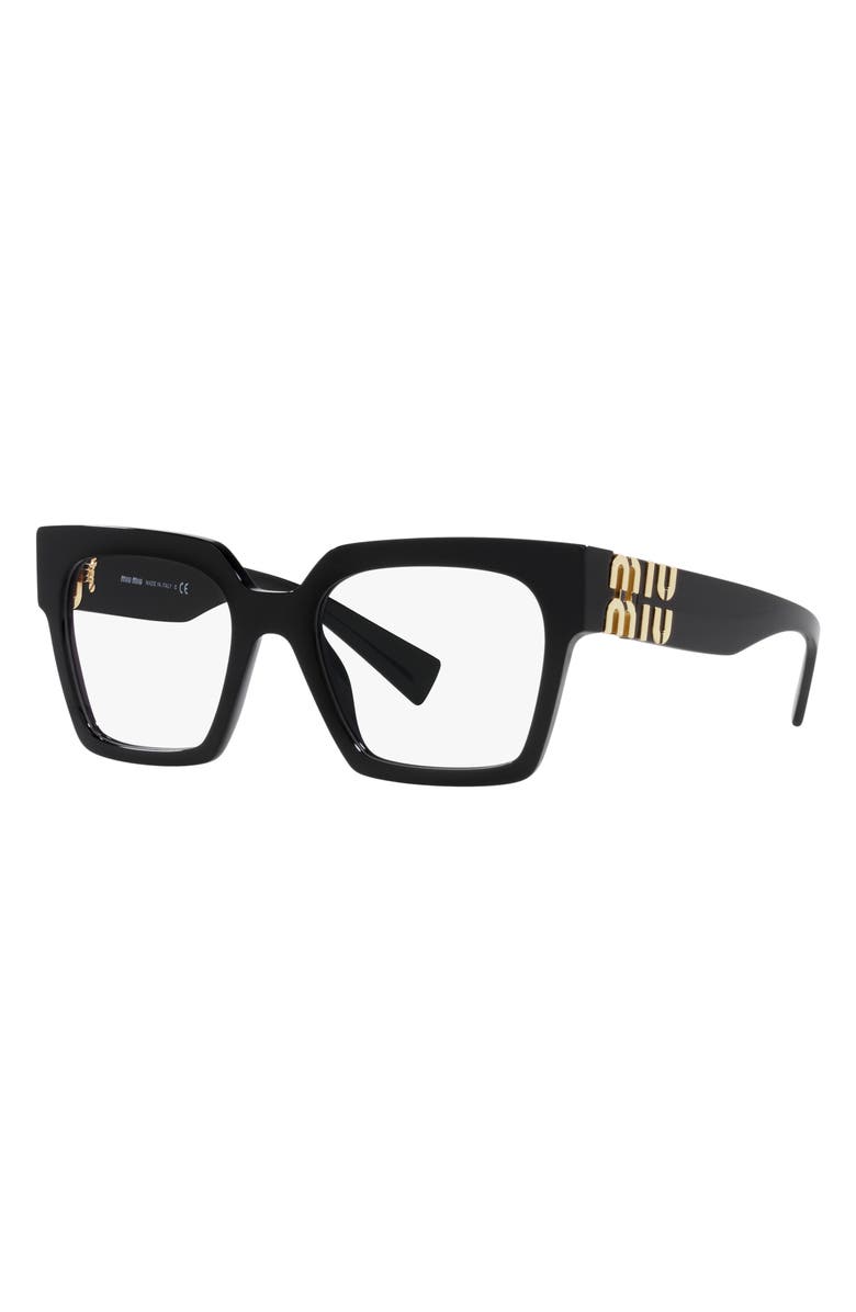 Miu Miu 52mm Square Optical Glasses, Alternate, color, 