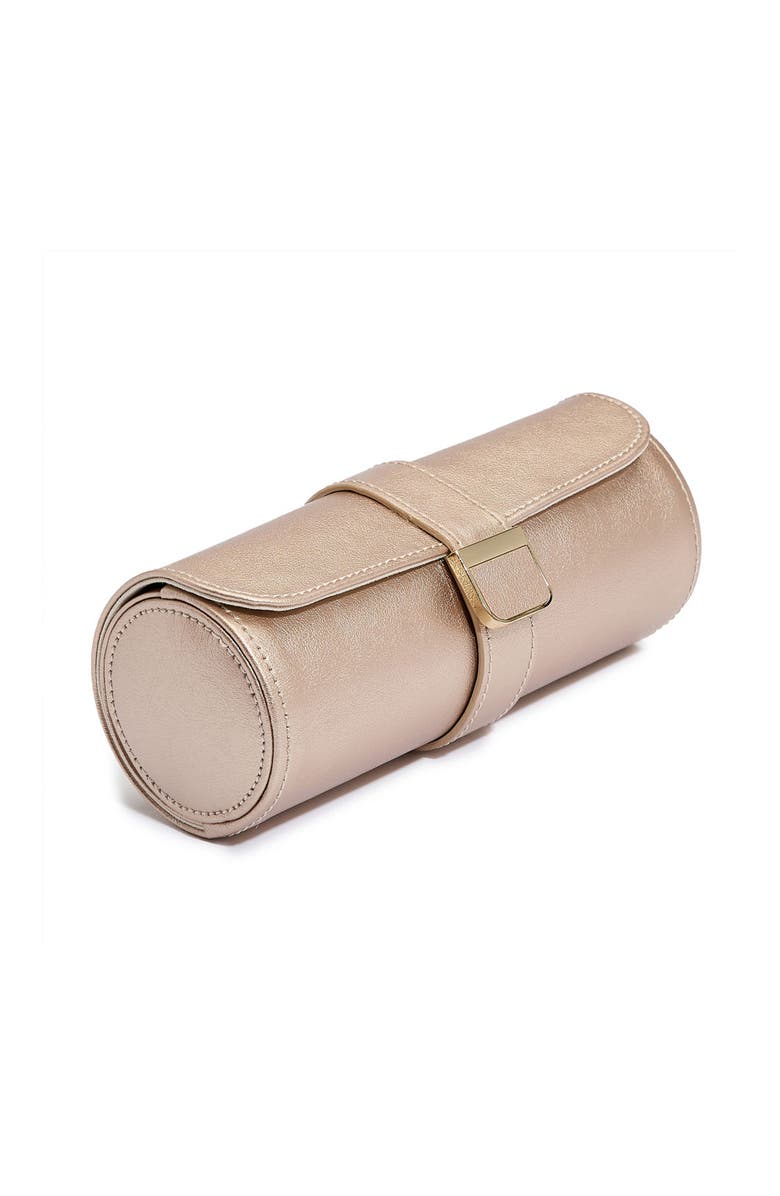 WOLF Palermo Double Watch Roll + Jewelry Pouch, Alternate, color, Rose Gold