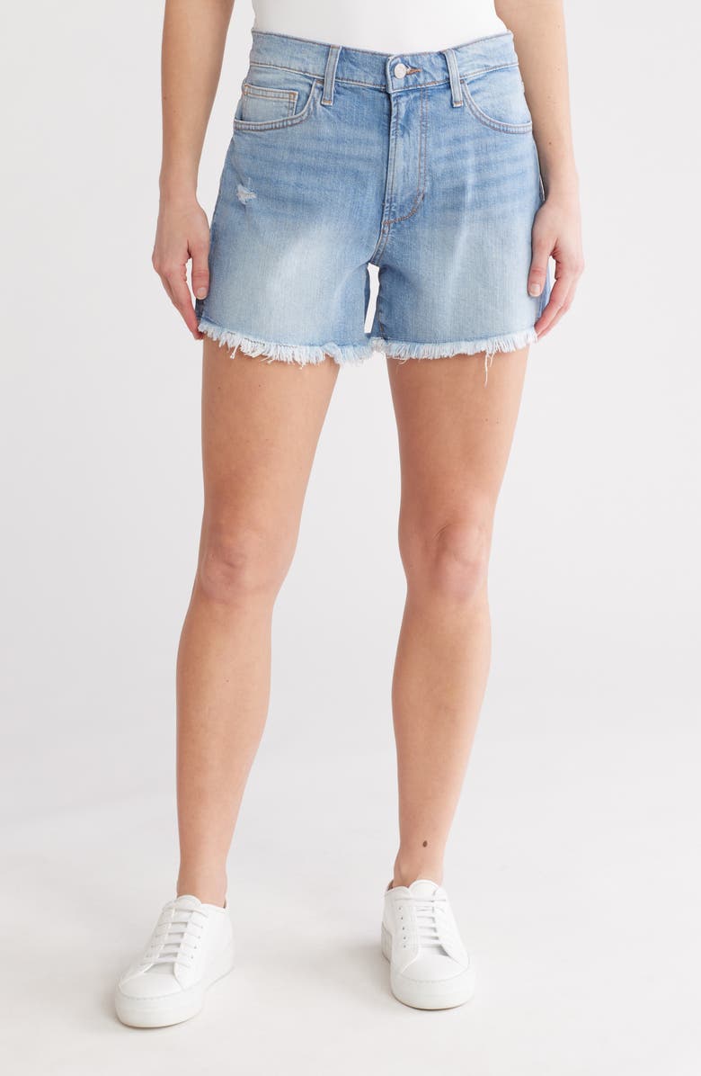 Relaxed High Waist Cutoff Denim Shorts