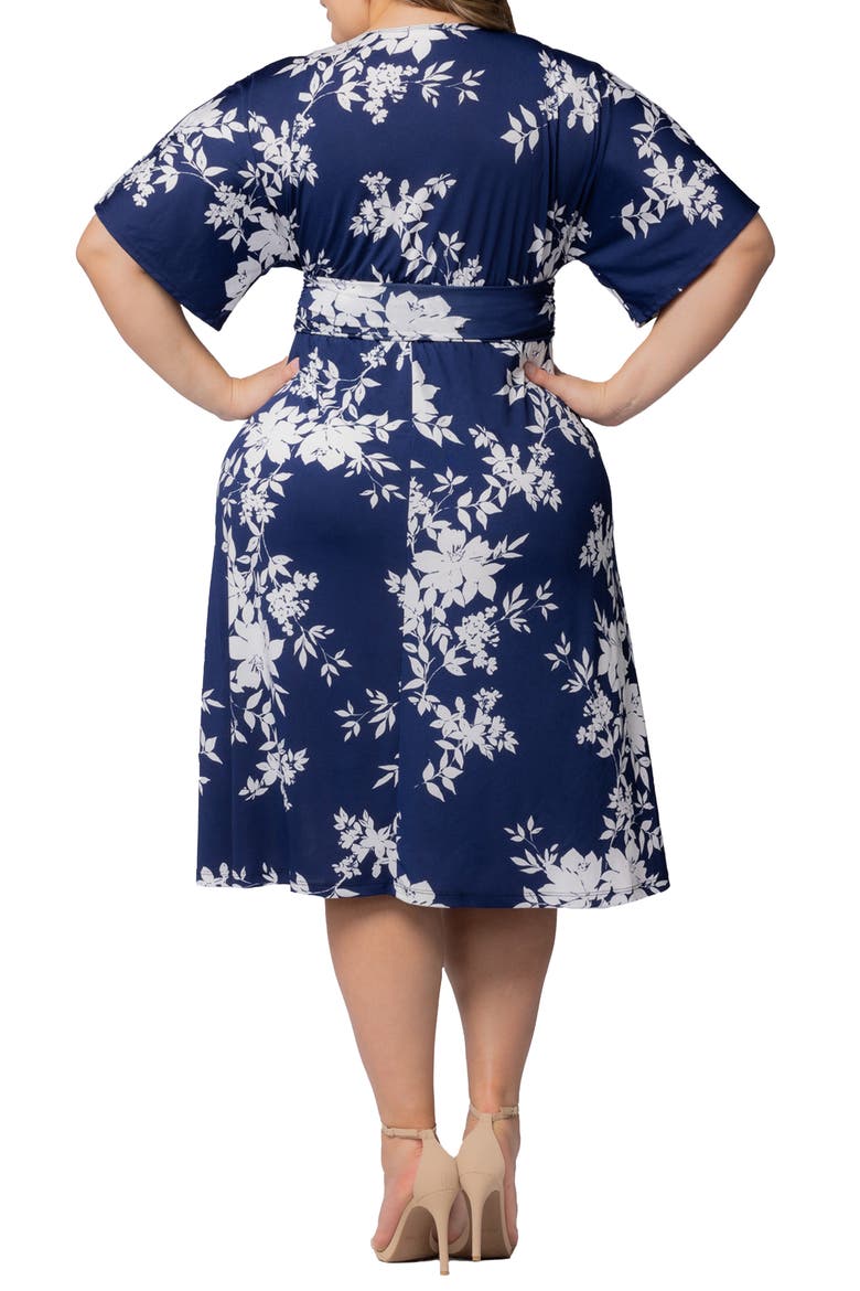 Gia Floral Midi Dress, Alternate, color, NAVY FLORAL PRINT