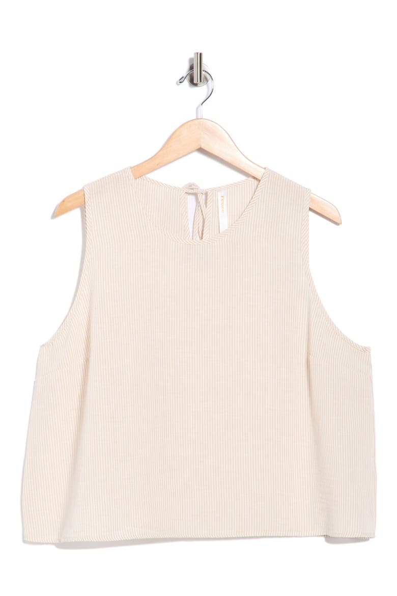 Stripe Sleeveless Cotton Top, Alternate, color, TAUPE