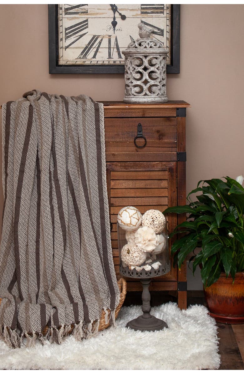 PARKLAND COLLECTION Jax Casual Brown 52" x 67" Woven Handloom Throw, Alternate, color, Brown