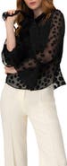 IVONNE Polka Dot See Though Blouse with Tie Neck