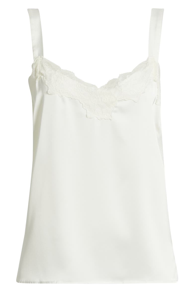Lace Trim Satin Camisole, Alternate, color, WHIPPED CREAM