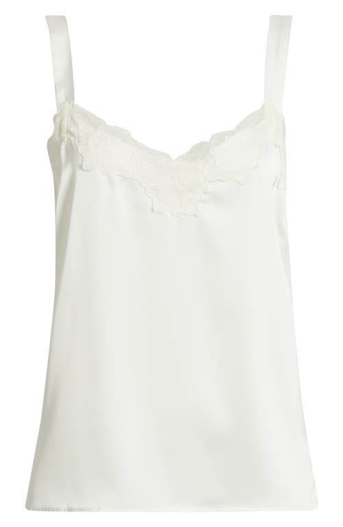 Liverpool Los Angeles Lace Trim Satin Camisole In White