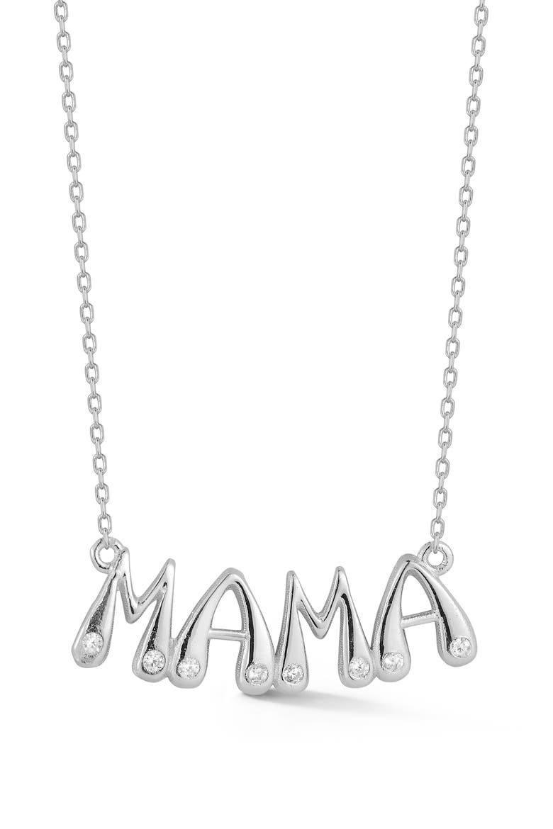 Mama Pendant Necklace, Main, color, SILVER