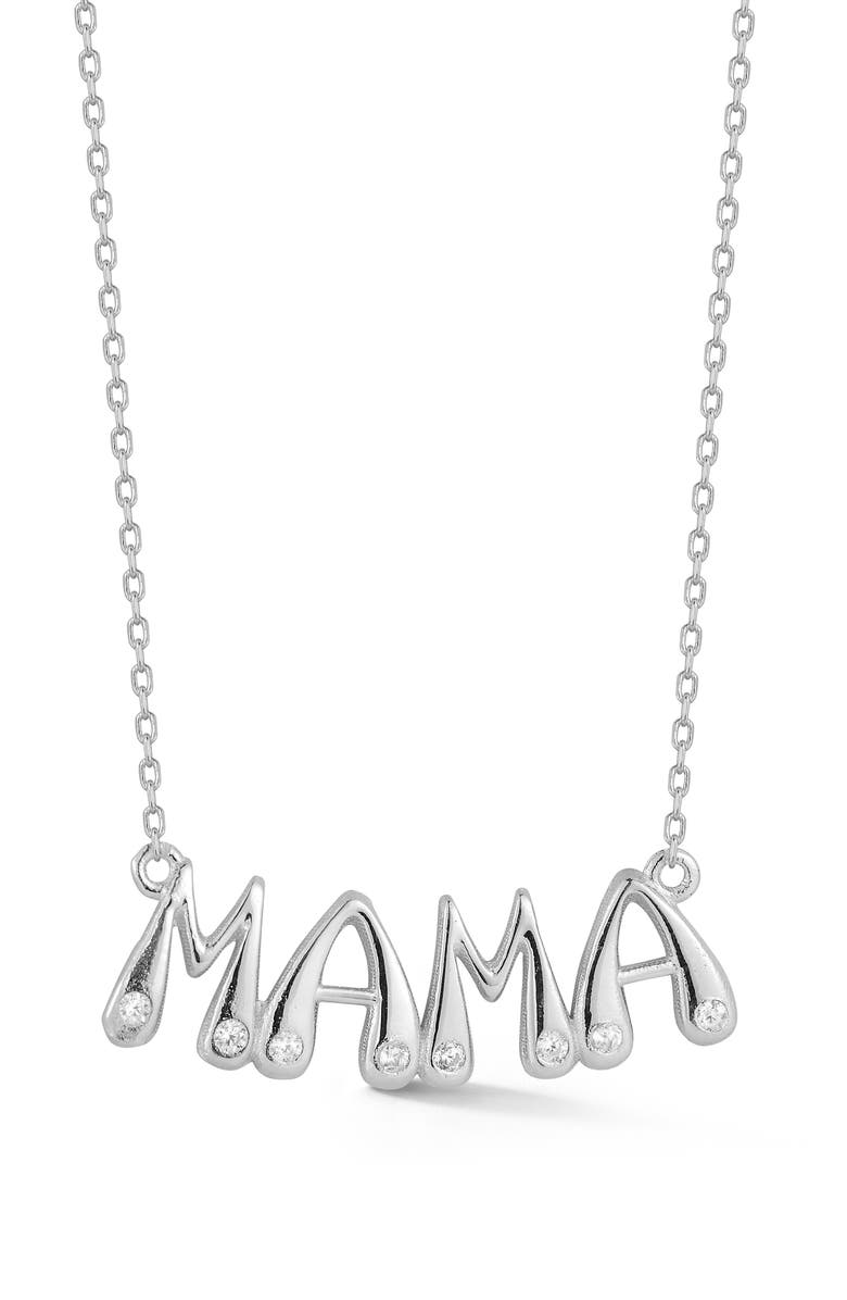 GLAZE JEWELRY Mama Pendant Necklace, Main, color, Silver