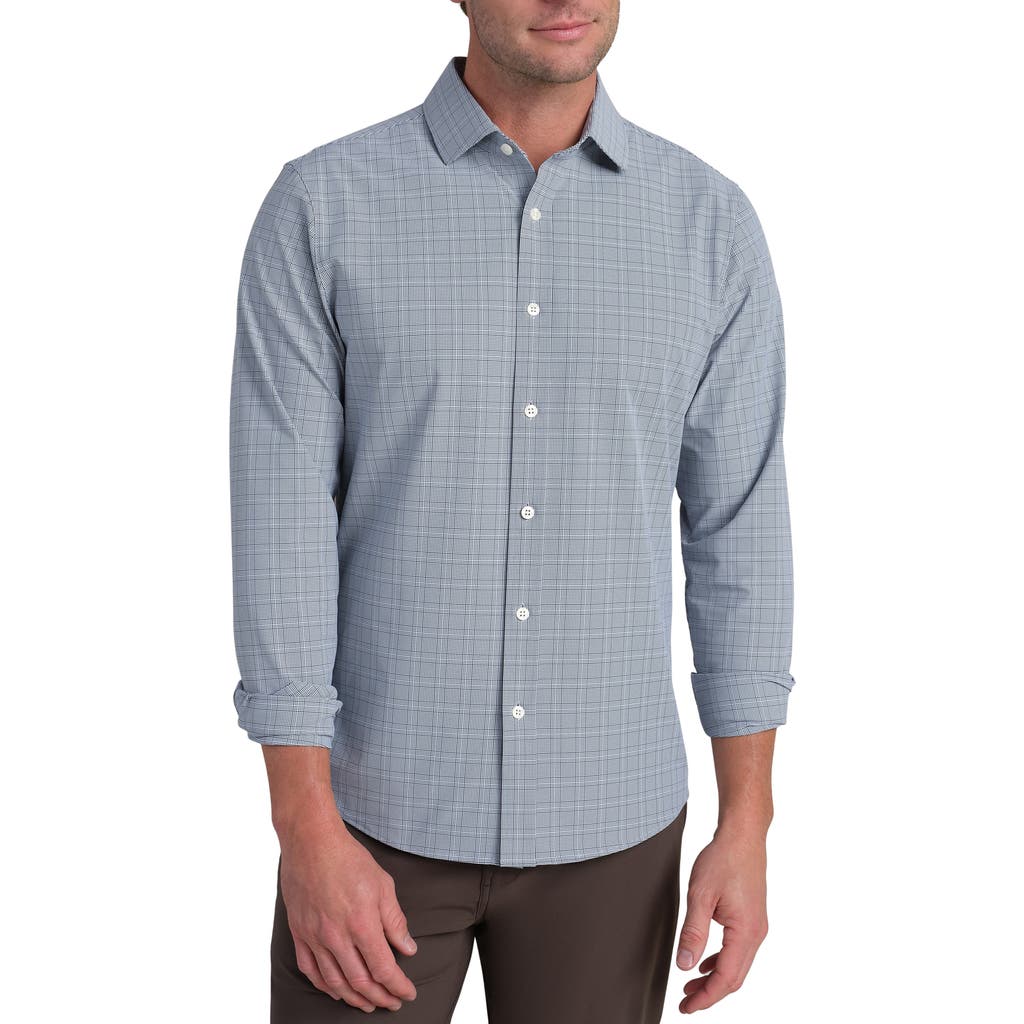 Rhone State Of Mind Check Slim Fit Button-up Shirt In Gray