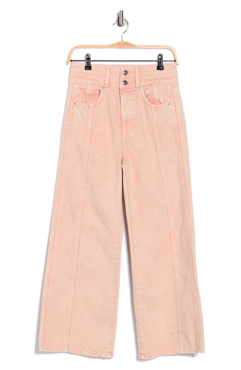 Veronica Beard Taylor High Waist Crop Wide Leg Jeans, Main, color, Stoned Pink Shell