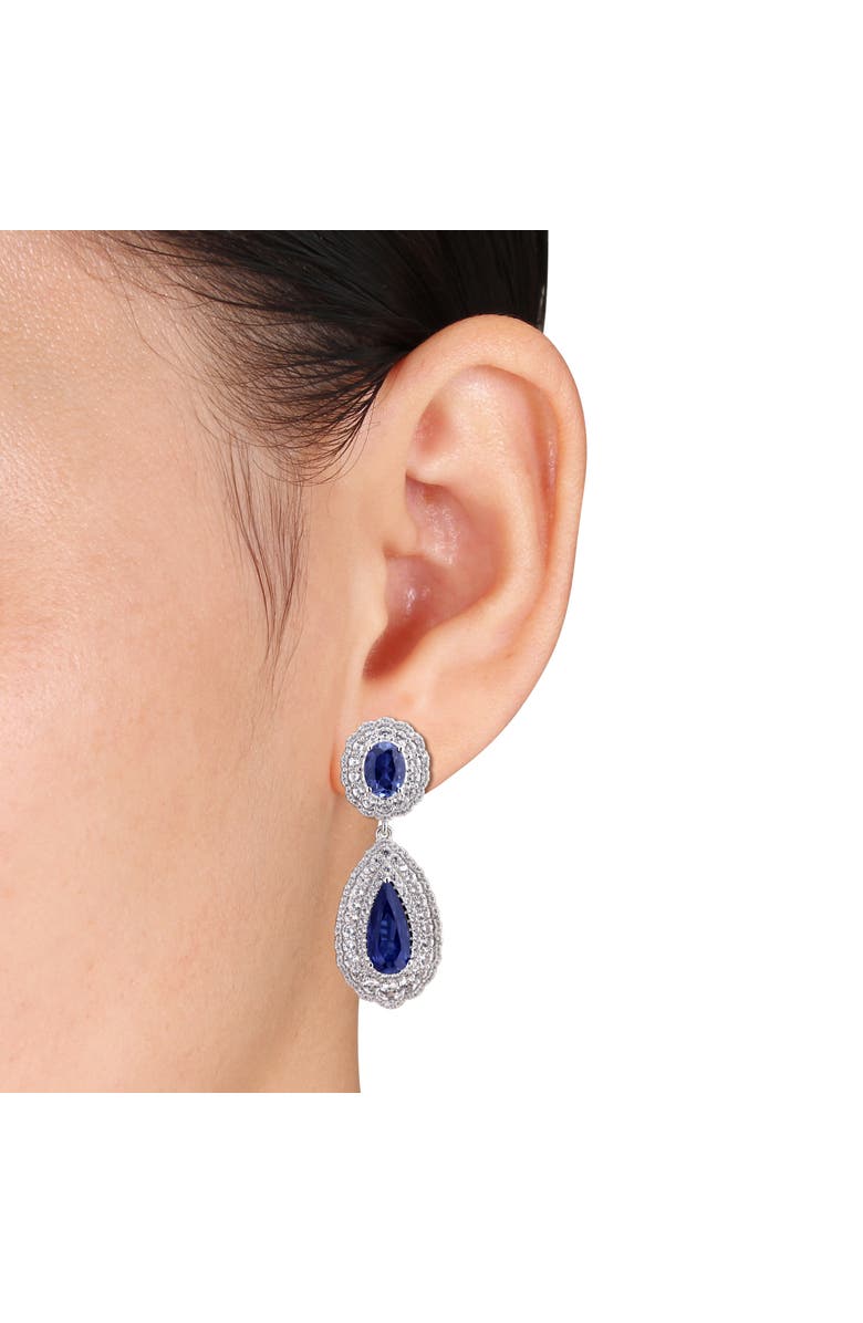 Julianna B. Lab-Created Sapphire Drop Earrings, Alternate, color, Sapphire