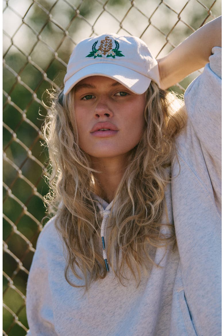 FP Movement Court & Club Embroidered Logo Baseball Hat, Alternate, color, IVORY WASH