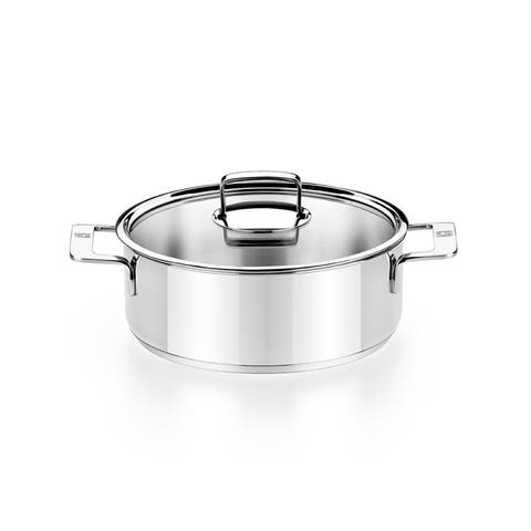 Signature Stainless Steel Stock Pot w/Glass Lid, 8-Inch, 2.4-Quart