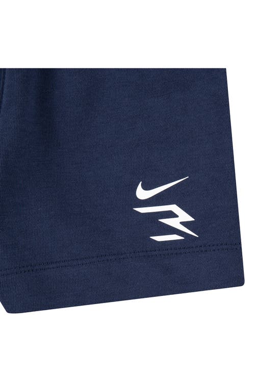 3 Brand Vertical Graphic T-shirt & Shorts Set In Gray