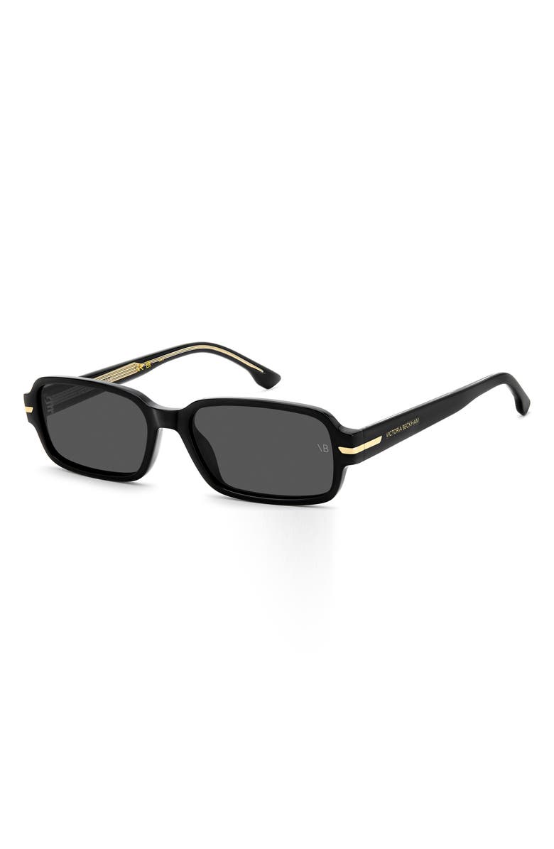 Victoria Beckham 1012 Rectangular Sunglasses, Alternate, color, Black/ Grey