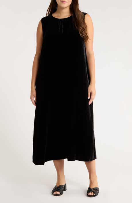 Eileen Fisher Sleeveless Velvet Midi Dress
