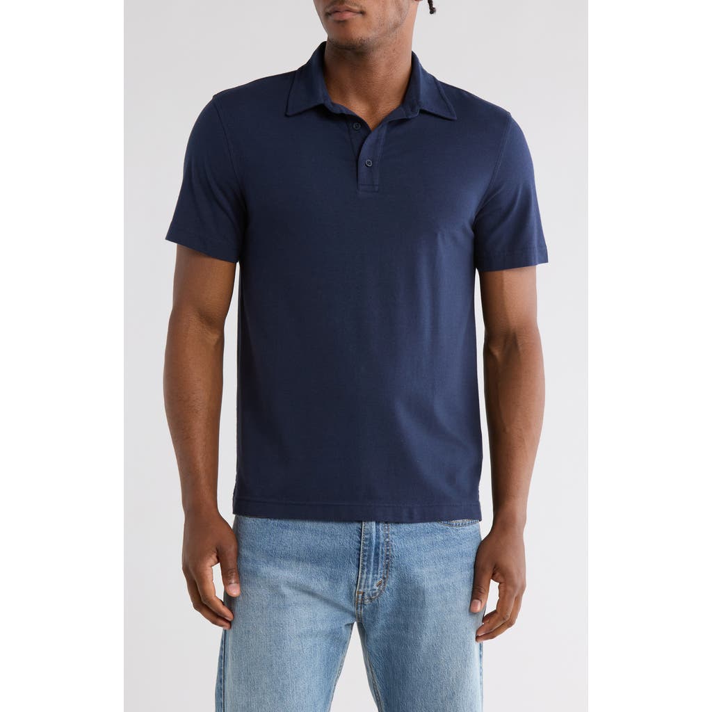 14th & Union Slub Cotton Polo In Blue