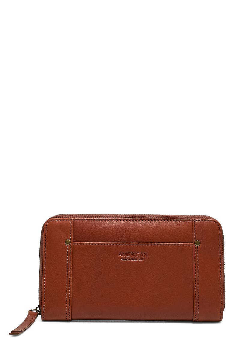 Austin Continental Leather Wallet, Main, color, BRANDY SMOOTH