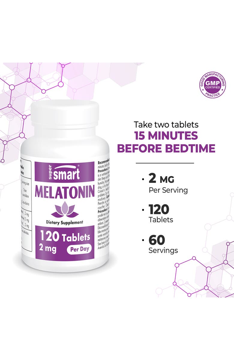 SuperSmart Melatonin 2mg per Day, Alternate, color, NO COLOR