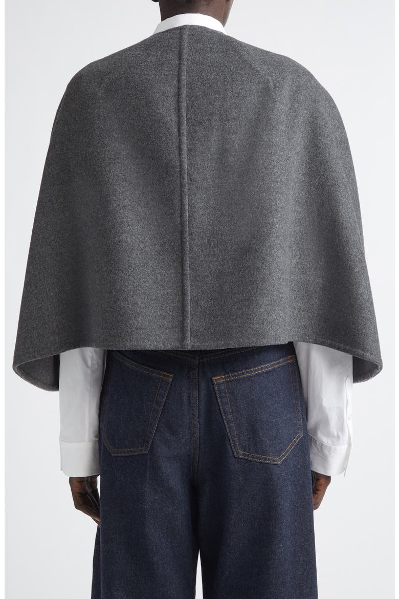 Crop Wool & Cashmere Cape, Alternate, color, DARK GREY/ GREY