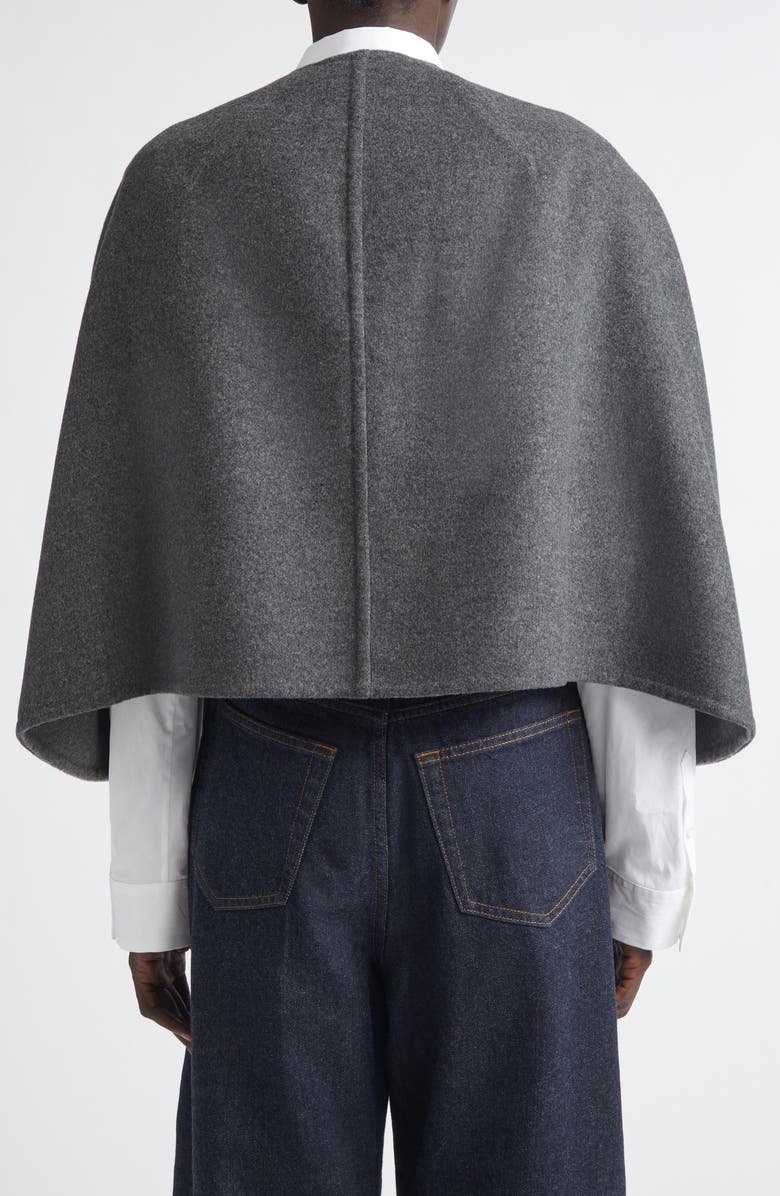 Givenchy Crop Wool & Cashmere Cape, Alternate, color, Dark Grey/ Grey